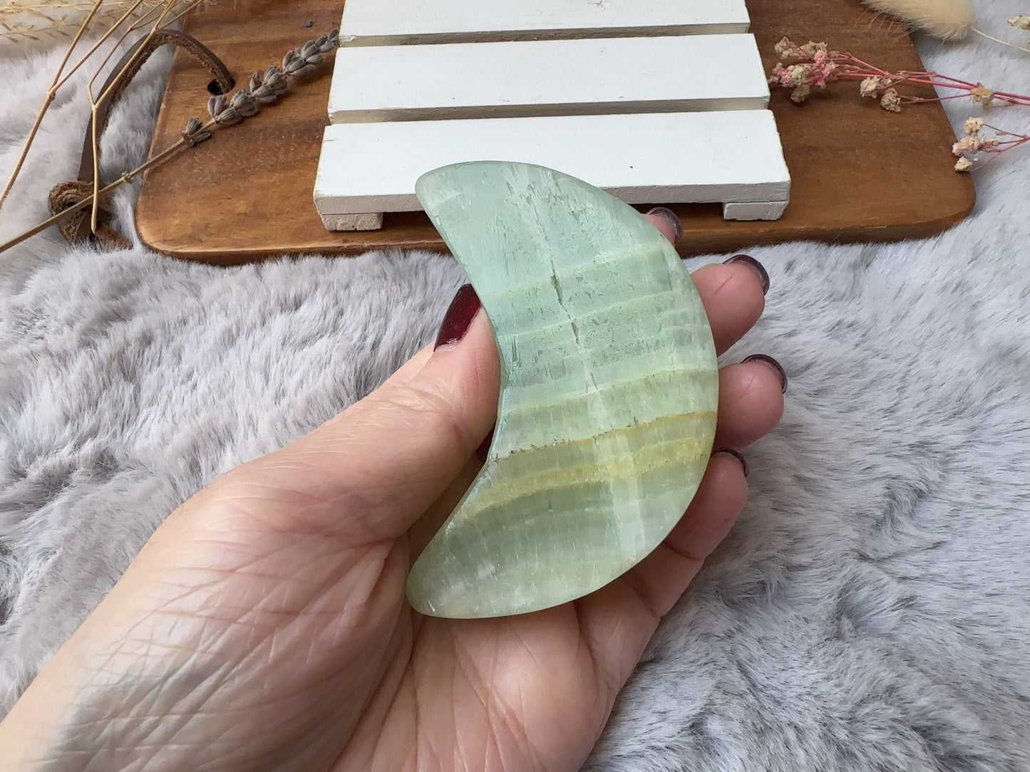 Pistachio Calcite Moon (Imperfect)
