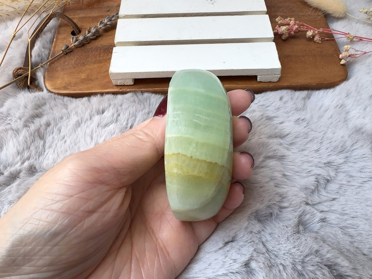 Pistachio Calcite Moon (Imperfect)