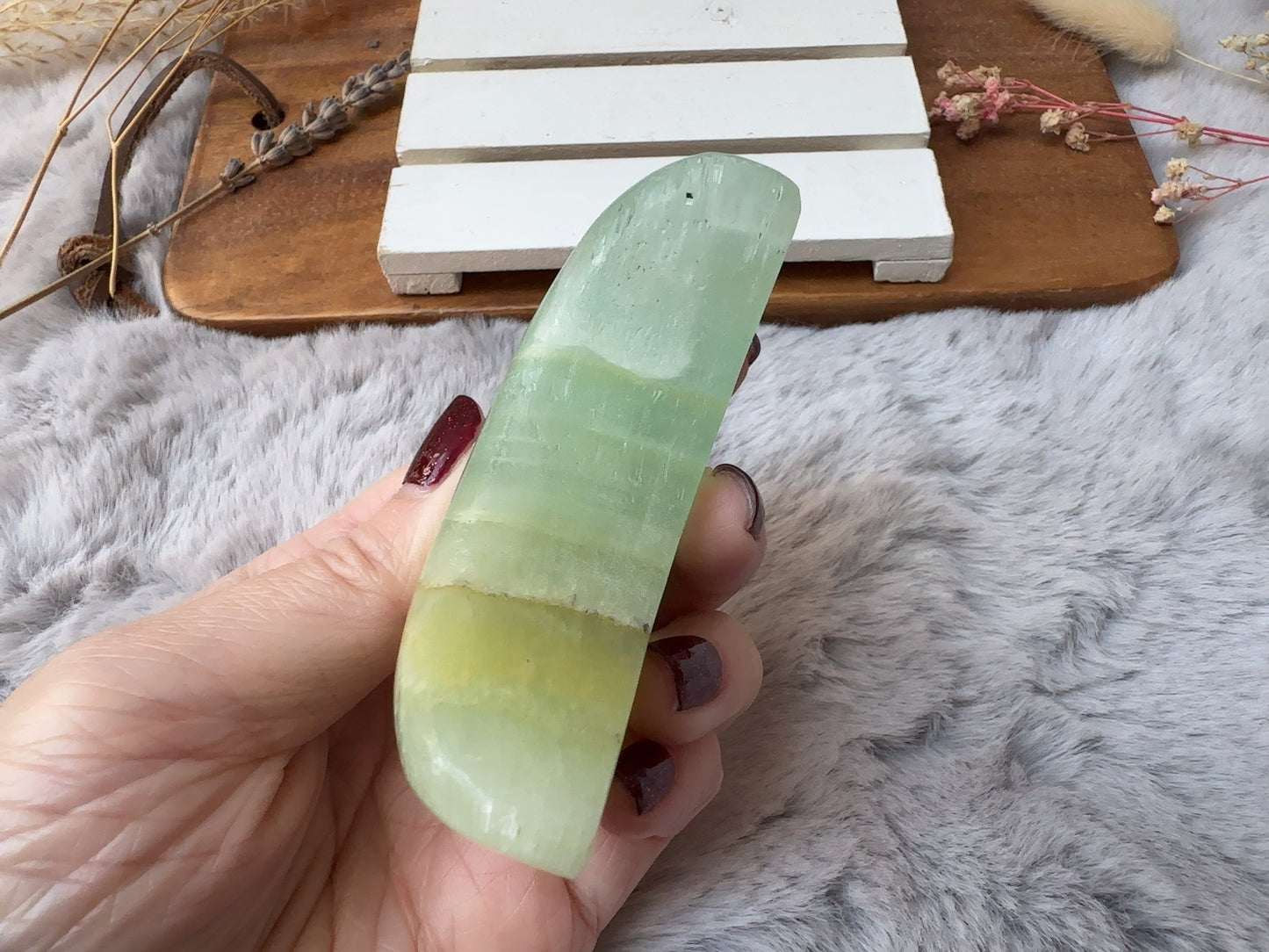 Pistachio Calcite Moon (Imperfect)
