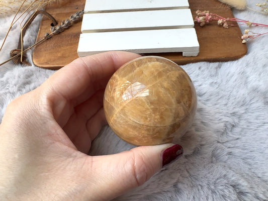 Peach Moonstone Sphere (Imperfect)