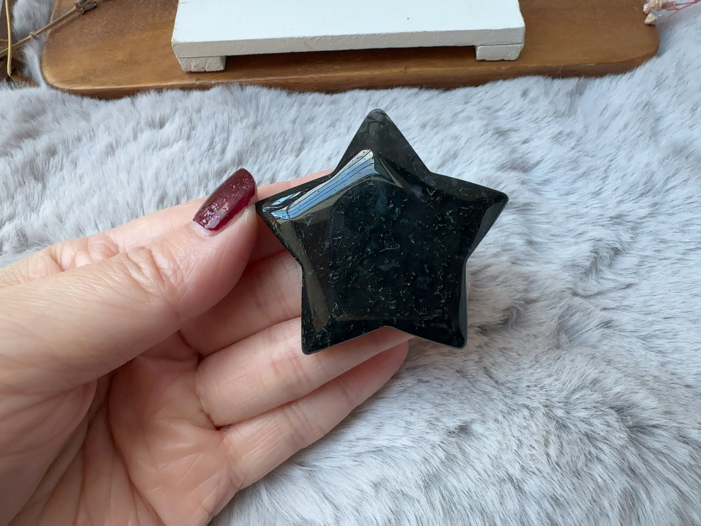 Small Moss Agate Star