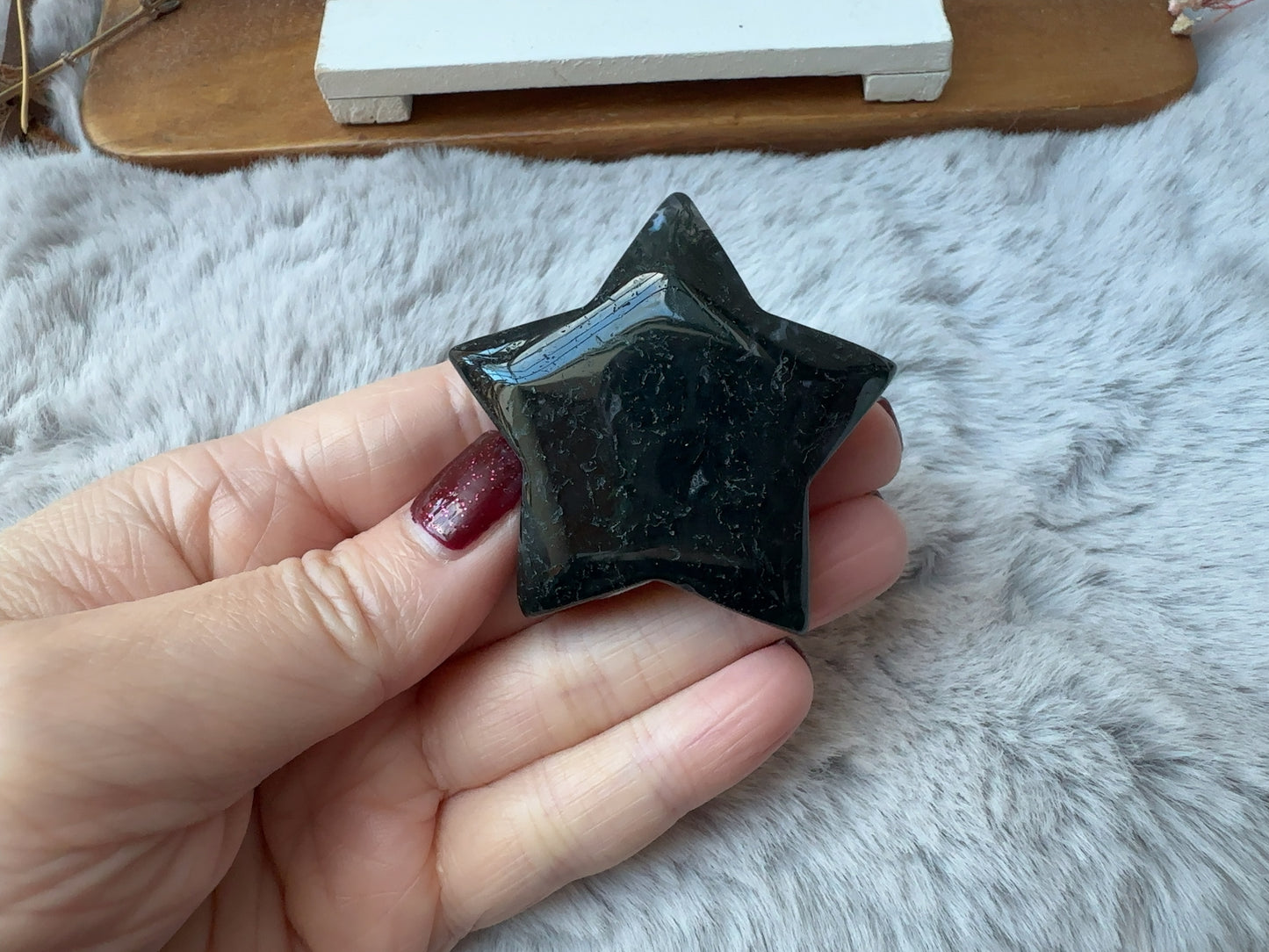 Small Moss Agate Star
