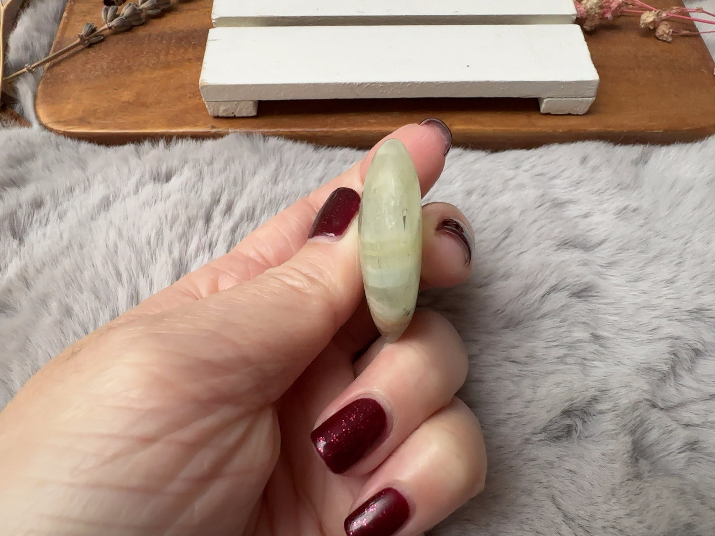 Small Pistachio Calcite Heart (Imperfect)