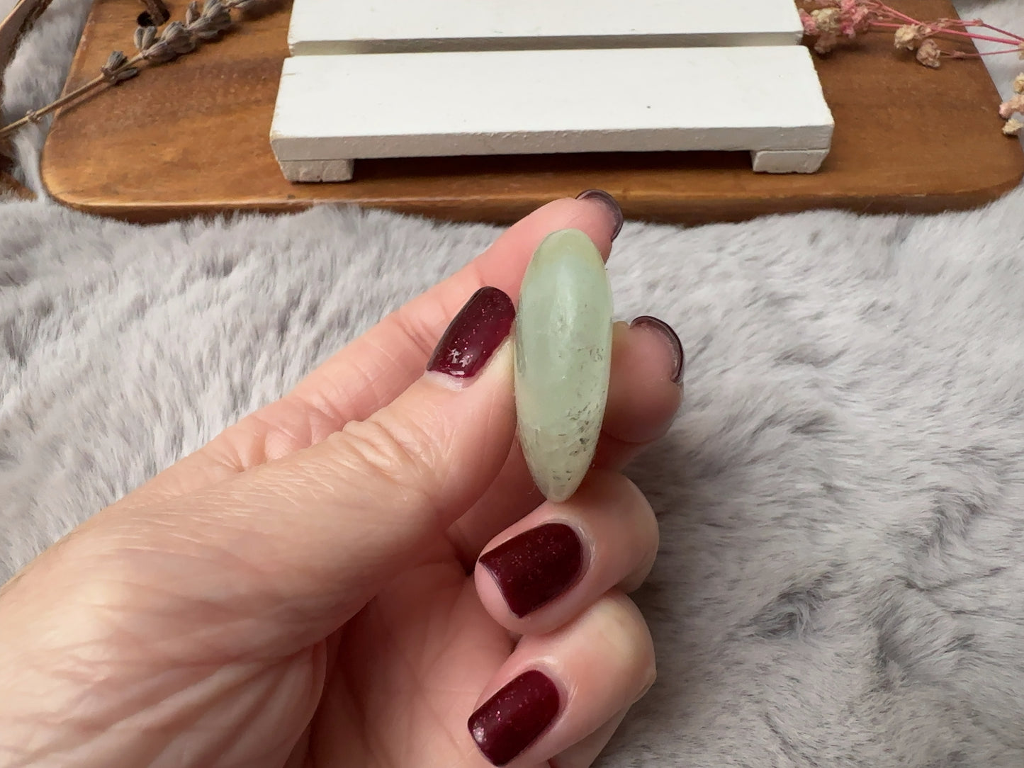 Small Pistachio Calcite Heart (Imperfect)