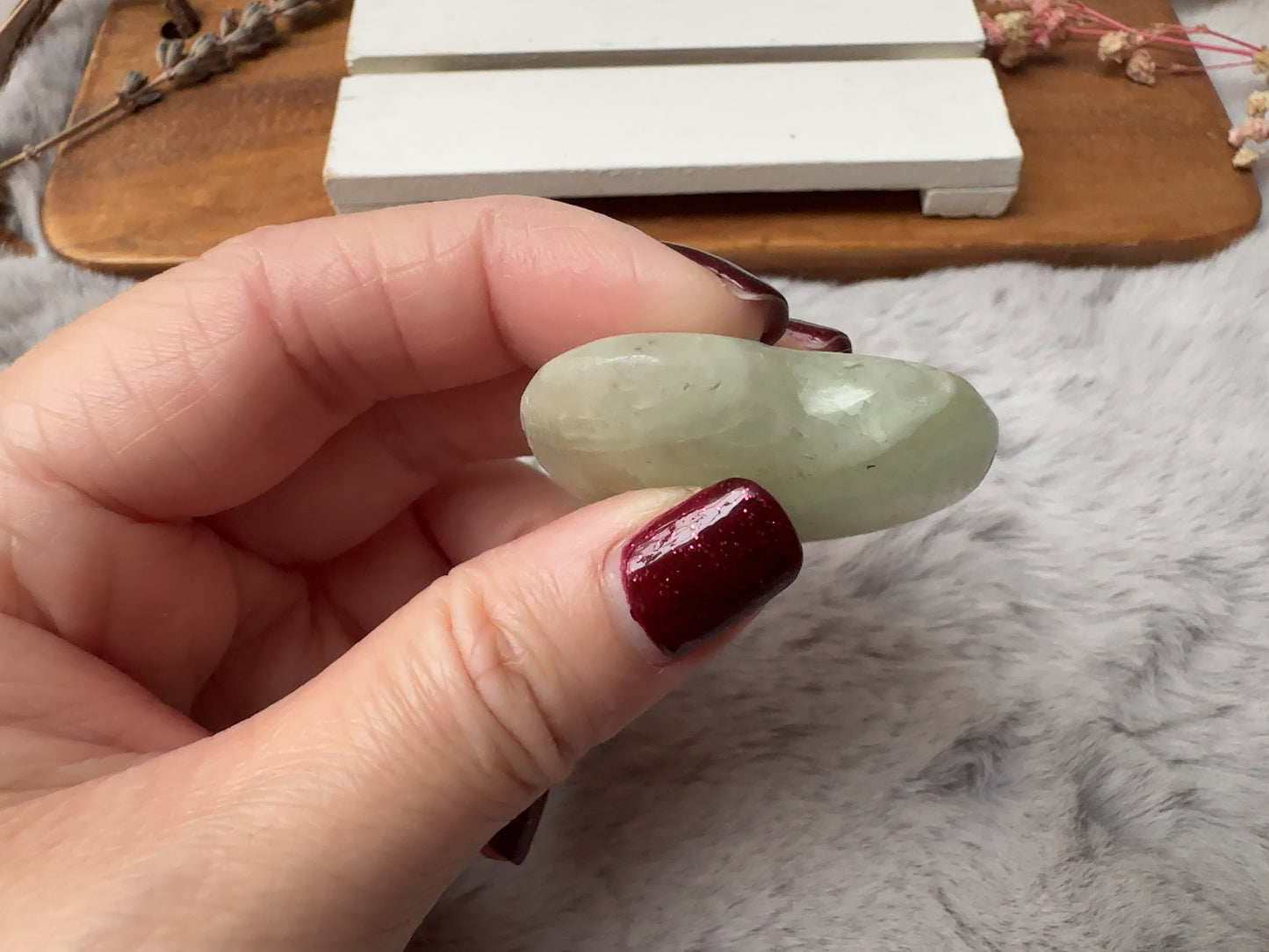 Small Pistachio Calcite Heart (Imperfect)