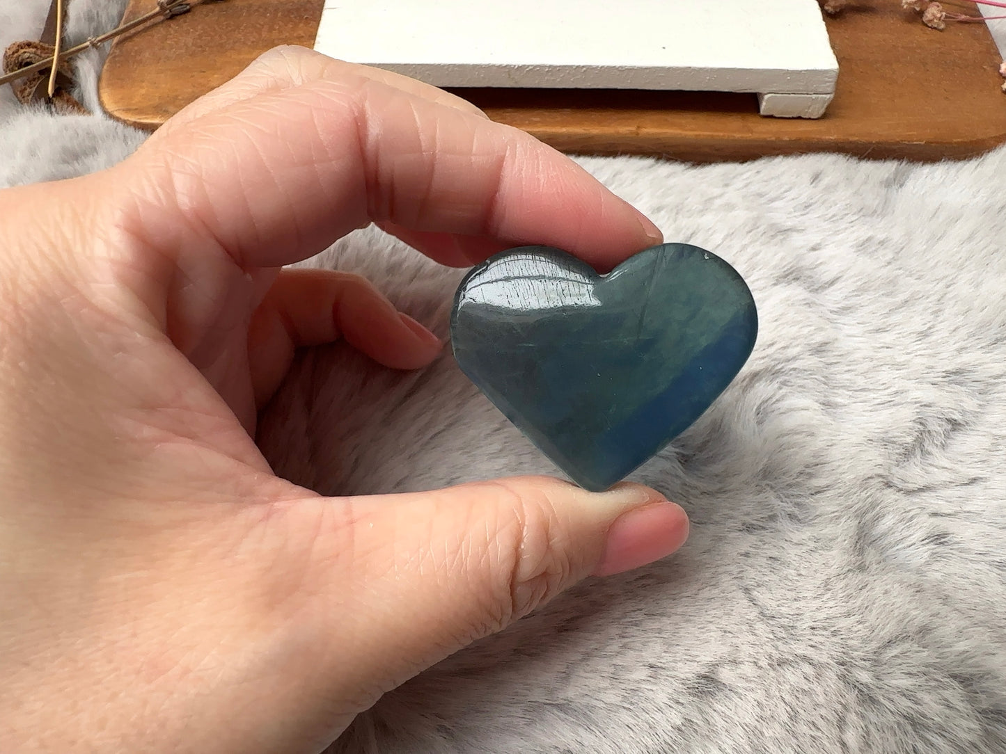 Small Blue Fluorite Heart (Imperfect)