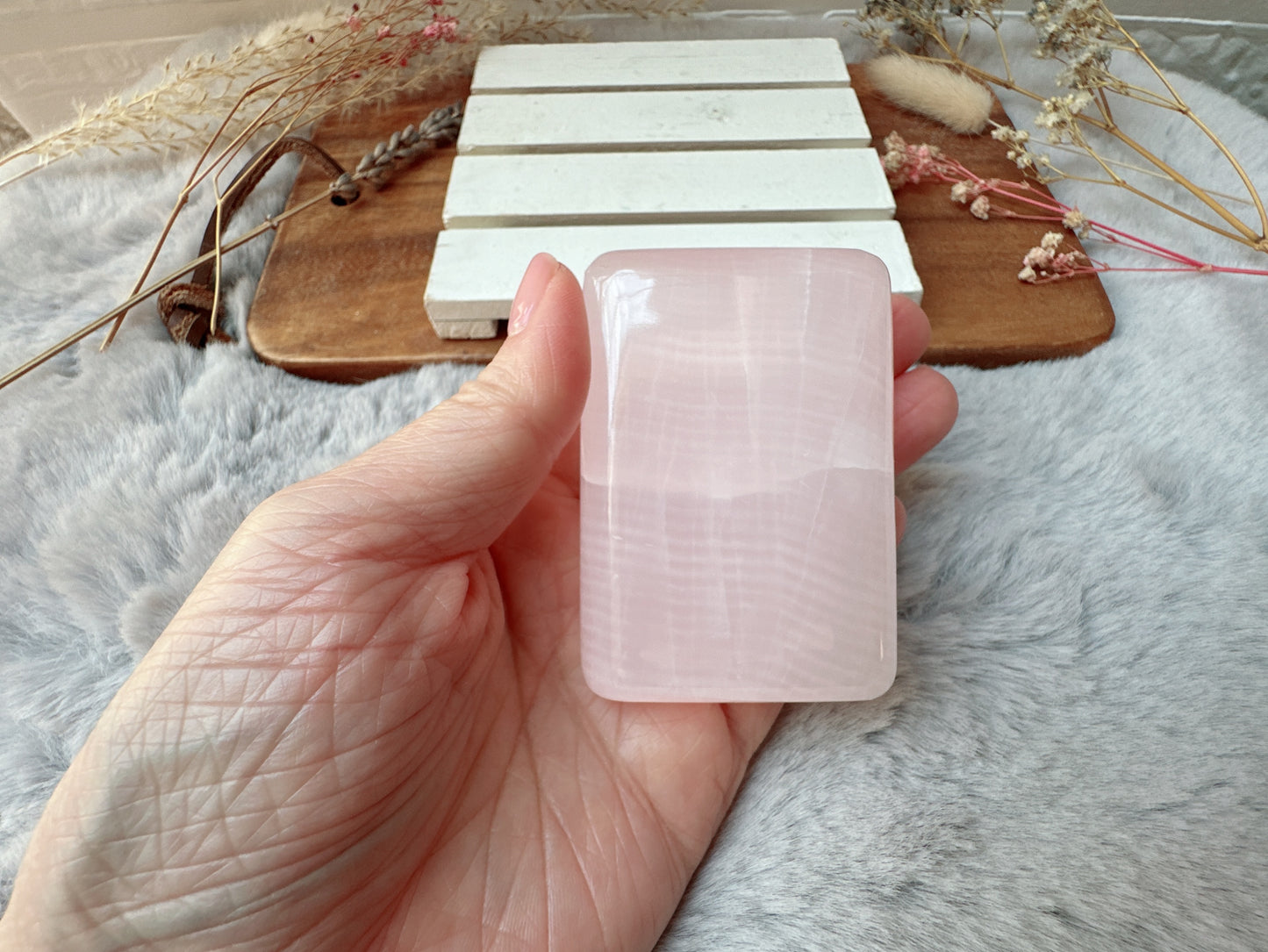 Mangano Calcite Rectangle Palm Stone