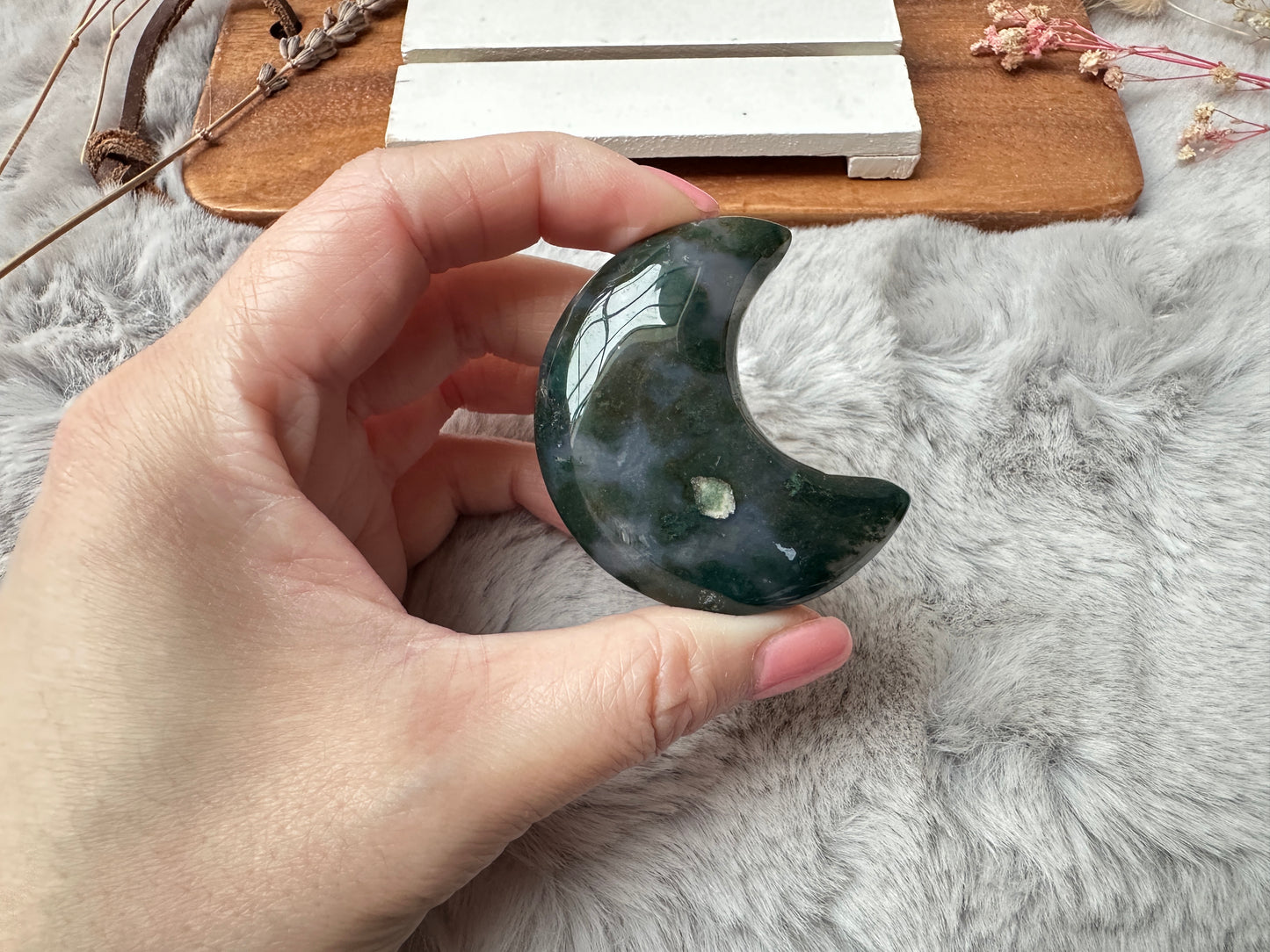 Moss Agate Moon (Imperfect)