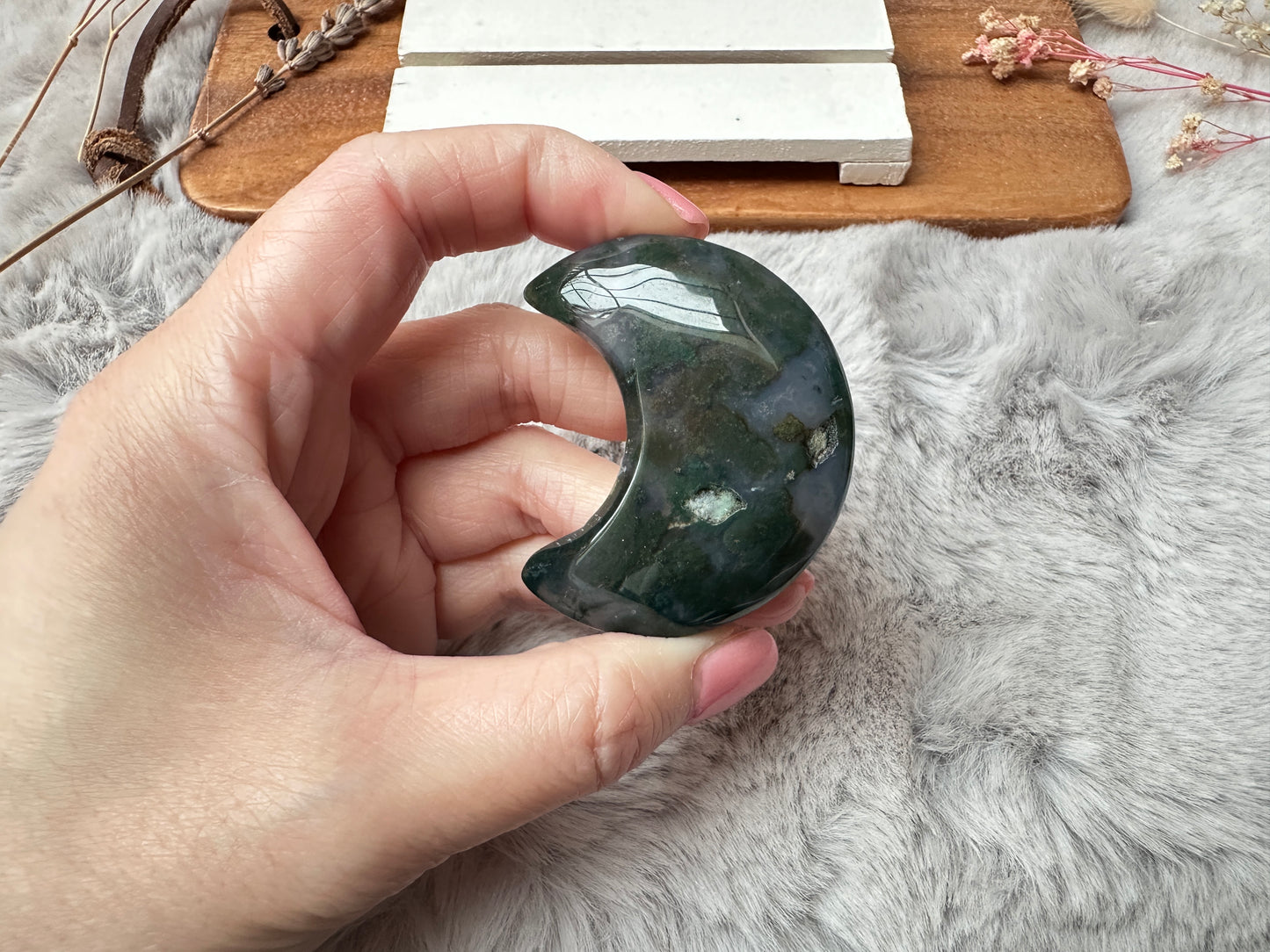 Moss Agate Moon (Imperfect)