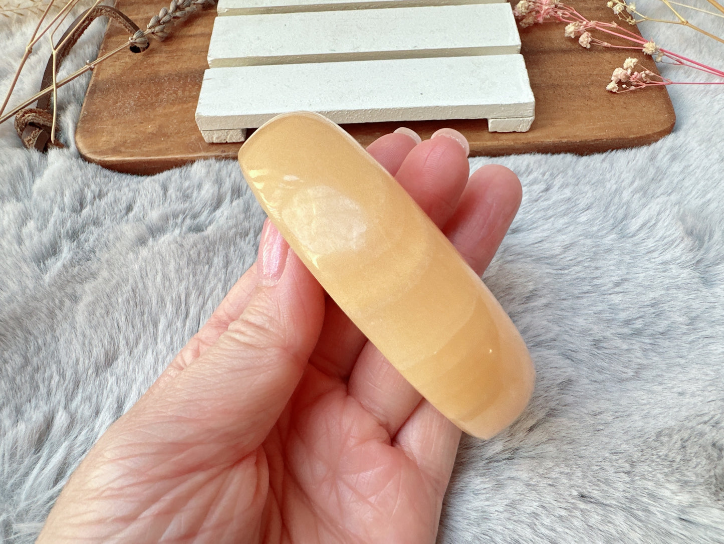 Orange Calcite Moon